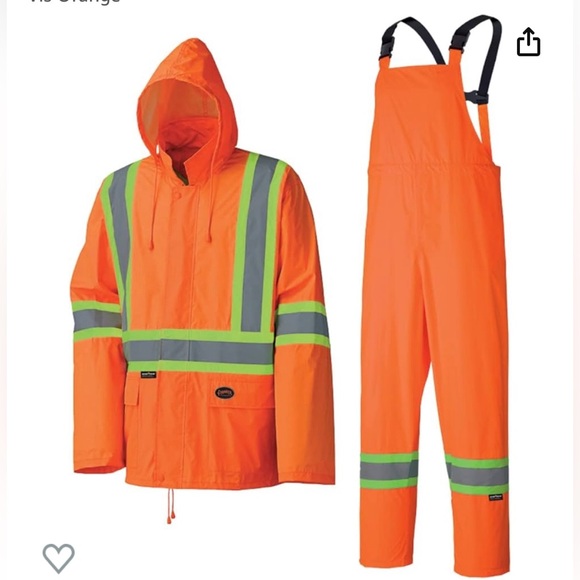 Pioneer lightweight waterproof suit orange reflective 2XL - Picture 1 of 6